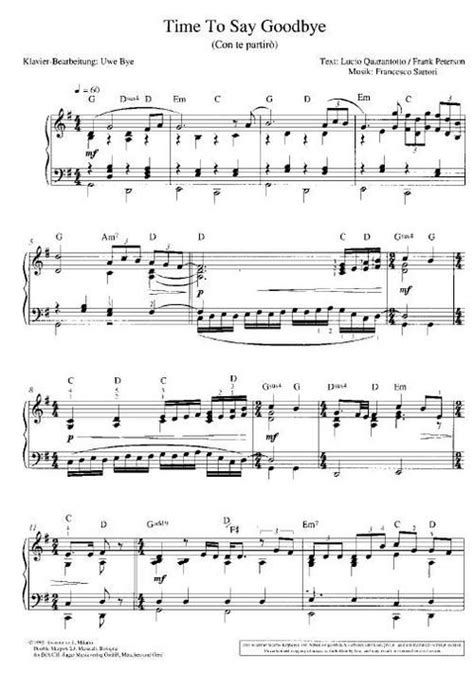 29++ Time to say goodbye easy piano sheet music free ideas in 2021 · Music Sheet Download