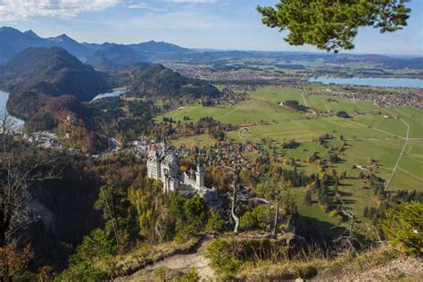 Panorama Neuschwanstein Castle and Forggensee, Bavaria, Germany Stock Image - Image of travel ...