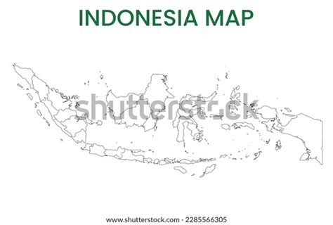 High Detailed Map Indonesia Outline Map Stock Vector (Royalty Free ...