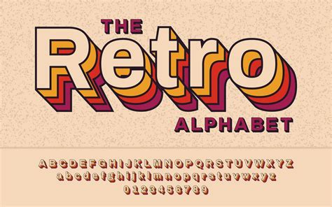 Retro Font 90's, 80's With VHS Effect, Vector Abc Alphabet Wall Mural ...