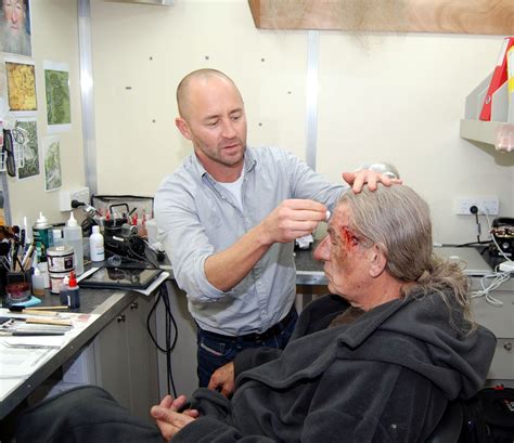 Ian McKellen being made up as a bloodied Gandalf the Grey for "The ...