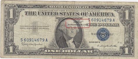 Blue Seal 1957 B Silver Certificate One Dollar