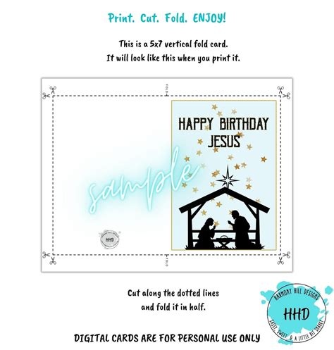 Jesus Birthday Card, Happy Birthday Jesus Printable Card, Happy ...