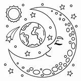 Free Printable Moon Coloring Pages sketch template