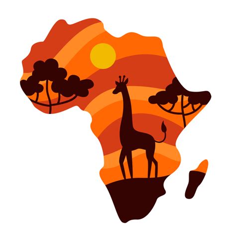 Africa map with giraffe 24595945 PNG