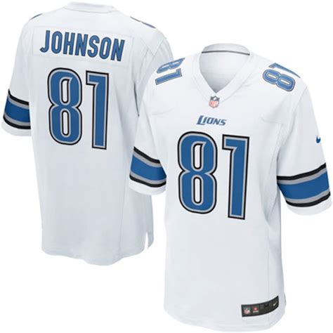 Nike Calvin Johnson Detroit Lions White Game Jersey