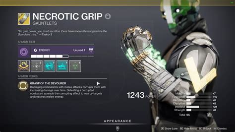 Necrotic Grip Exotic gauntlets - Destiny 2 | Shacknews