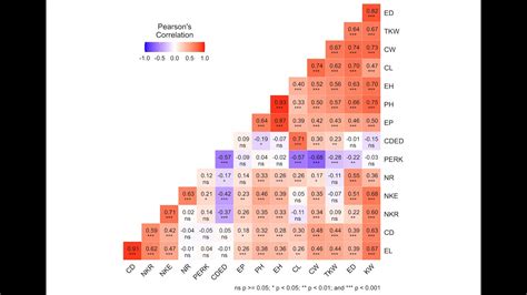 Pearson's correlation matrix with p-values in R - YouTube