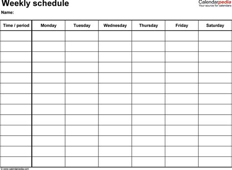 Weekly Class Schedule Maker – planner template free