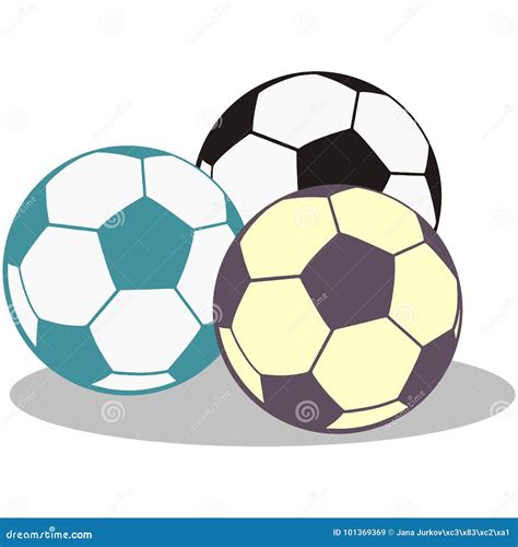 Group of soccer balls stock vector. Illustration of balls - 101369369