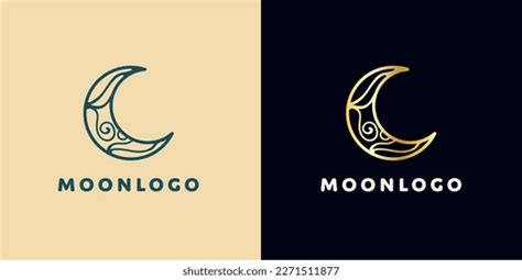 Elegant Crescent Moon Logo Design Abstract Stock Vector (Royalty Free ...