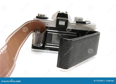 Vintage Old Film Camera with Film Strip Stock Photo - Image of silver, classic: 7523960