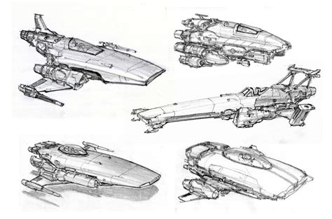 concept ships: Spaceship sketches by Alex Villarreal