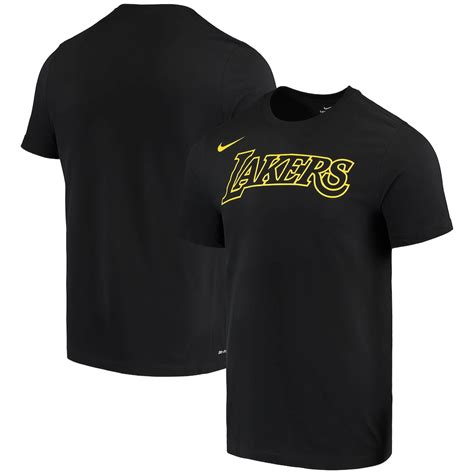 Men's Los Angeles Lakers Nike Black City Edition Wordmark Performance T ...