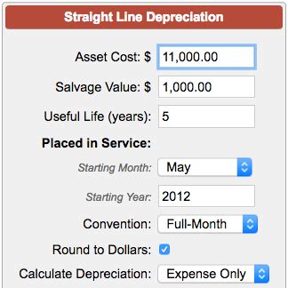 Straight Line Depreciation Calculator