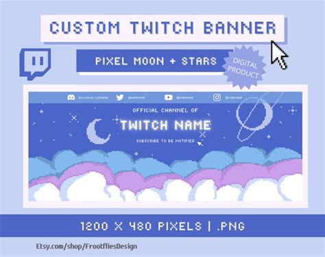 Twitch or Youtube Profile Channel Custom Pixel Art Banner - Etsy