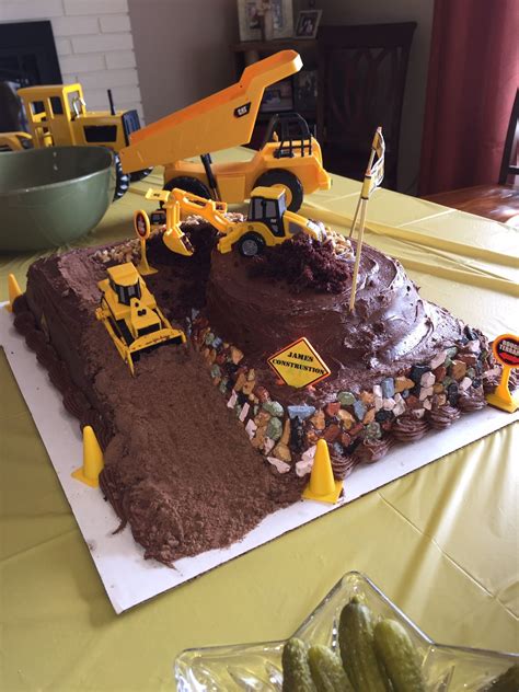 Dump truck, excavator, backhoe birthday cake | Truck birthday cakes, Construction birthday cake ...