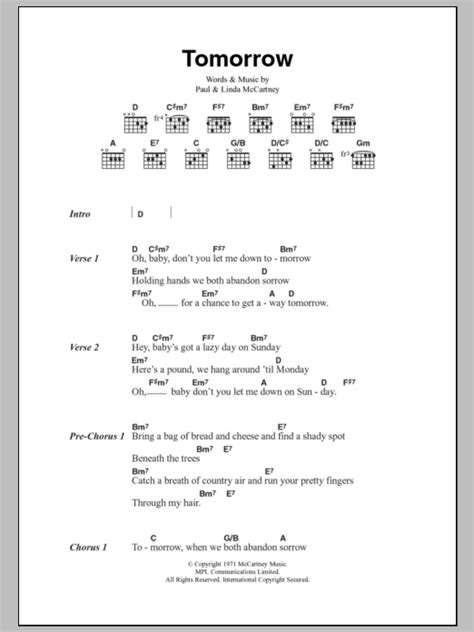 Tomorrow by Paul McCartney - Guitar Chords/Lyrics - Guitar Instructor