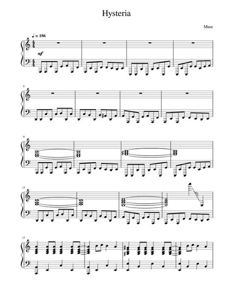 Hysteria – Muse Sheet music for Piano (Solo) | Musescore.com