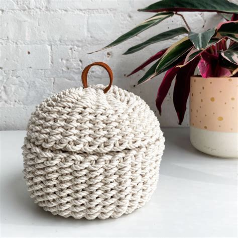 Twined Rope Basket With Lid Kit – Flax and Twine