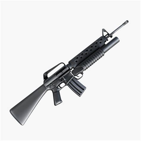 M16 with m203 grenade launcher 3D model - TurboSquid 1855410