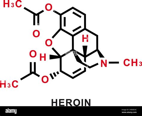 Heroin chemical formula. Heroin chemical molecular structure. Vector illustration Stock Vector ...