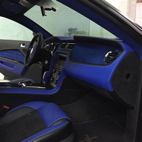 ford mustang black and blue custom interior | Custom car interior, Car ...