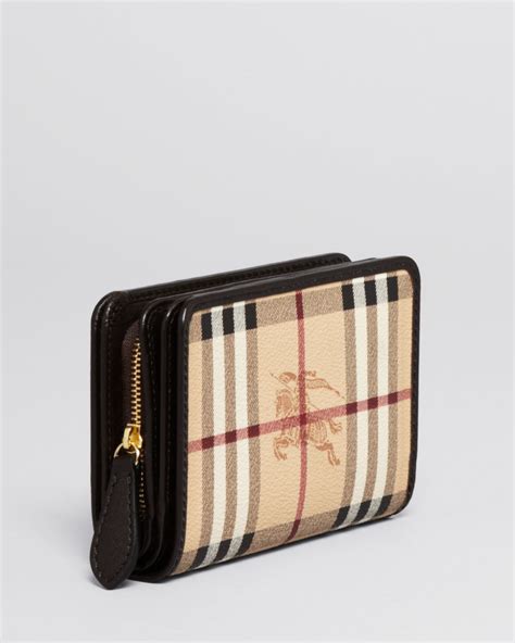 Burberry Wallet Balmore Haymarket Bi Fold in Natural - Lyst