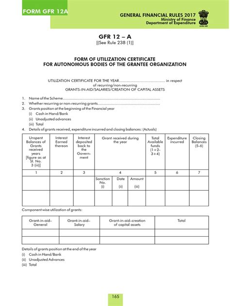 Form GFR 12A | PDF | Internal Control | Service Industries