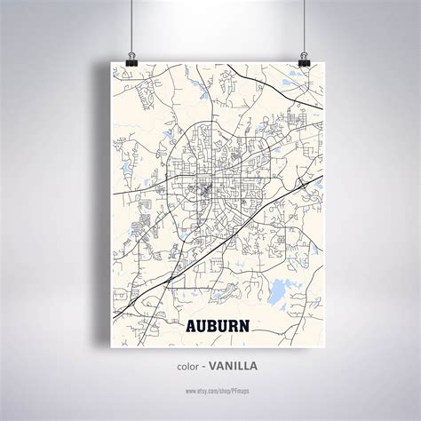 Auburn Map Print Auburn City Map Alabama AL USA Map Poster | Etsy