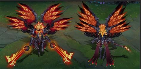 two screenshots of an animated character with wings and flames on their ...