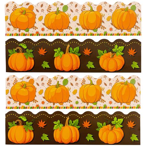 Fall Leaves And Pumpkins Border