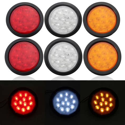 2x Led Trailer Round Rear Tail Lights For Trailers For Trucks Warning ...