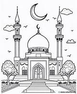 Printable mosque coloring Page Download Or Print For free sketch template