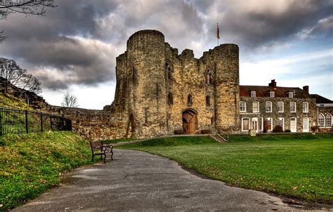 Tonbridge Castle in Tonbridge, Kent, England. Home of Gilbert de Clare (d. 1295), Mike's 22nd GG ...