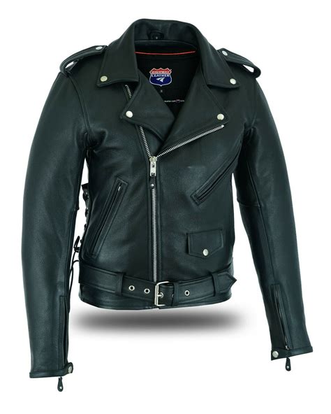 Highway Leather Old School Police Style Motorcycle Leather Jacket ...