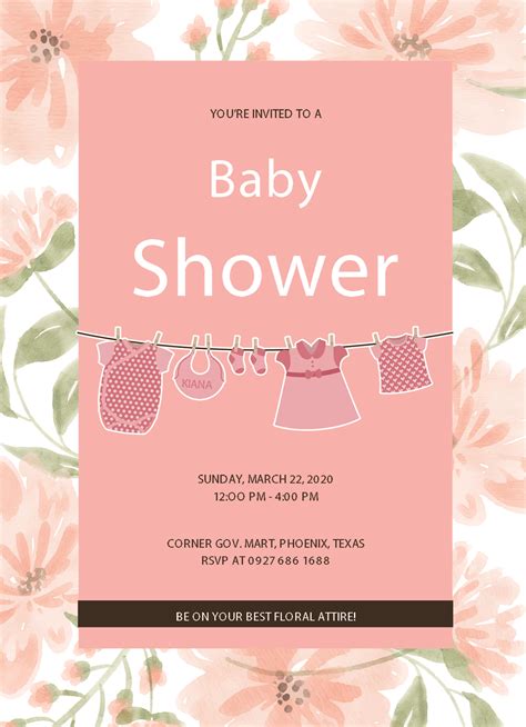 12 Free Editable Baby Shower Invitation Card Templates