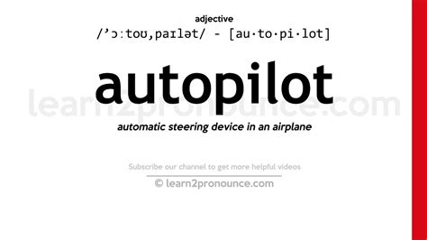 Pronunciation of Autopilot | Definition of Autopilot - YouTube