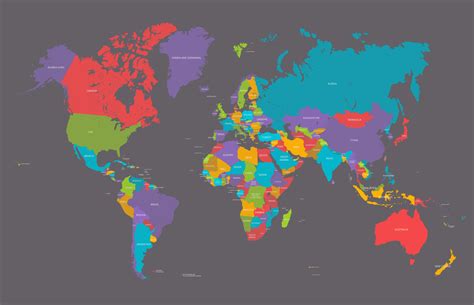 World political earth map in retro color palette, vector illustration ...