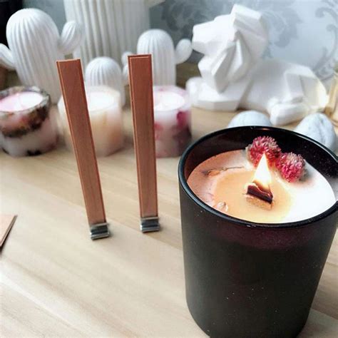 100X Wooden Candle Wicks Core Supplies with Sustainer DIY Soap Making ...