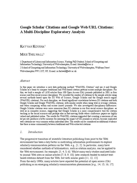 Google Scholar Citations | Citation | Open Access | Free 30-day Trial ...