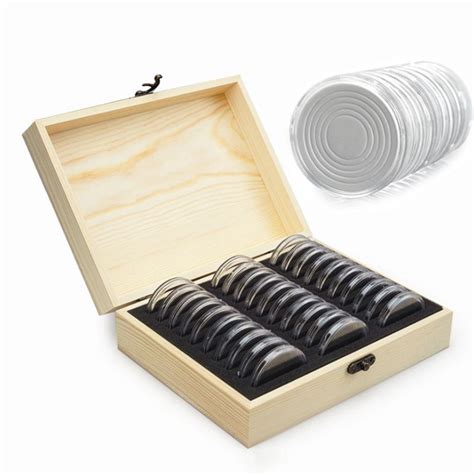 2021 Coin Storage Box Collection Case Wooden Display Adjustable ...