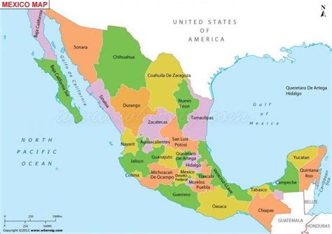 Mexico map states - Map Mexico states (Central America - Americas)