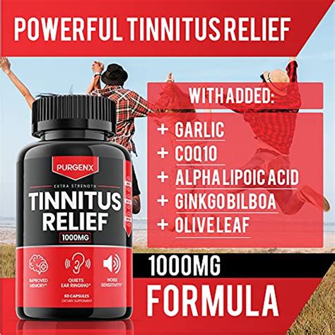 Tinnitus Relief Capsules for Ringing Ears Infection Lipo Flavonoid Garlic Supplements, Olive ...