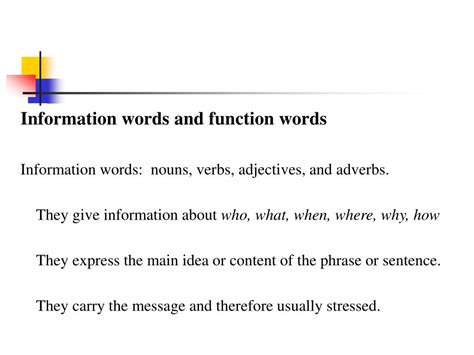 PPT - Stressed Words & Unstressed Words in a Sentence PowerPoint ...