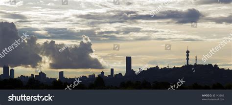 Silhouette Of The Johannesburg Skyline. Stock Photo 85143502 : Shutterstock