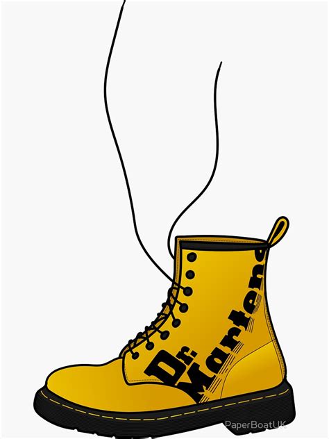 "Dr. Martens old school yellow" Stickers by PaperBoatUK | Redbubble | Dr martens logo, Martens ...