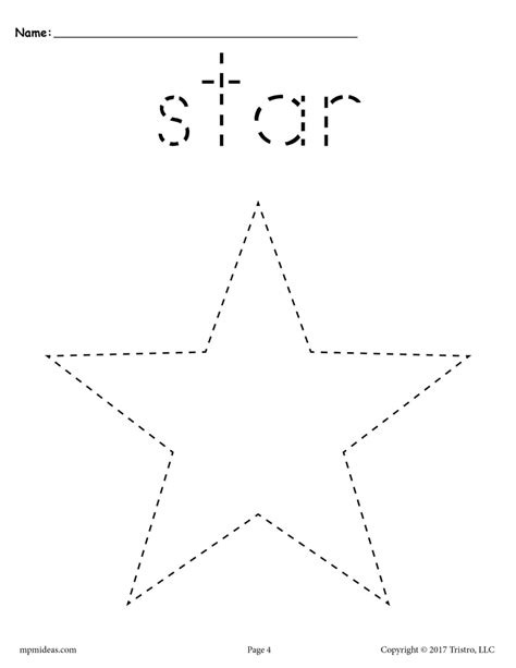 FREE Star Tracing Worksheet - Printable Tracing Shapes Worksheets – SupplyMe