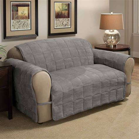 Innovative Textile Solutions 1-Piece Ultimate Faux Suede Loveseat Furniture Cover Slipcover ...