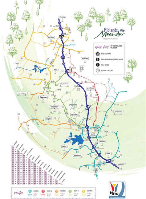 Midlands Meander - Midlands Map